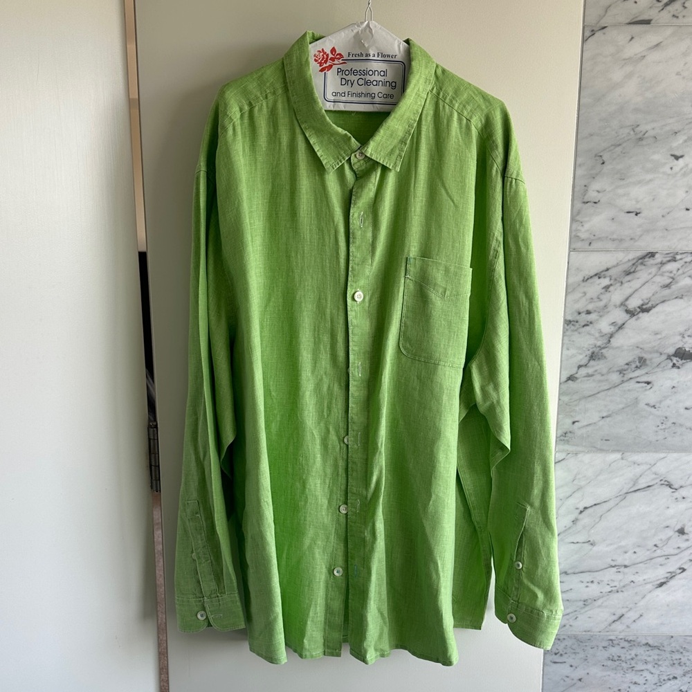 Tommy Bahama Bright Green Long-Sleeve Button-Down Shirt